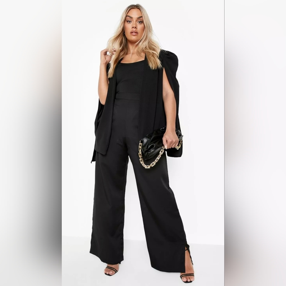 Elegant Cape Sleeve Blazer In Black